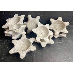 Handmade Hypertufa Cement Star Bowls Set of 2 | Rustic Garden Decor